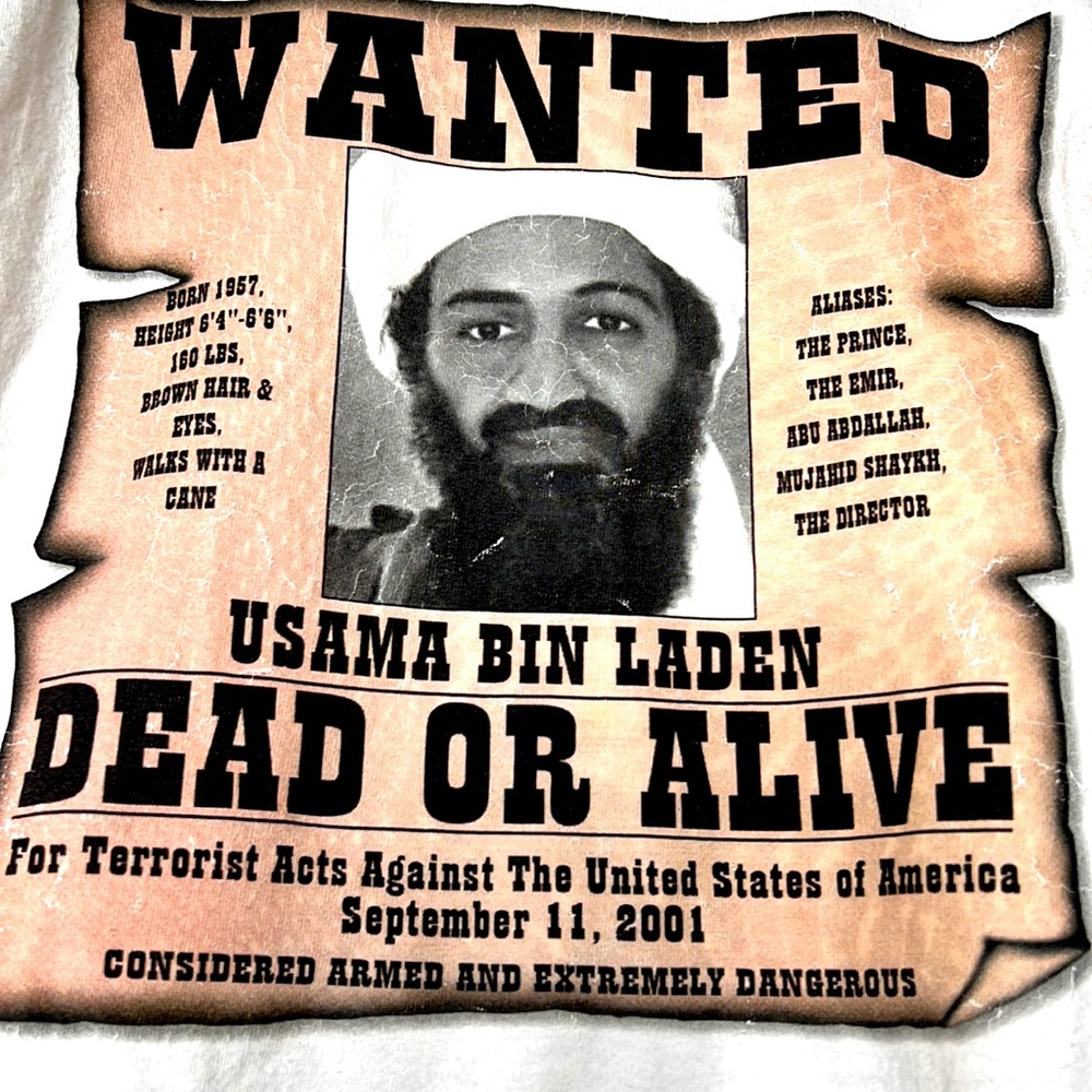 Vintage Bin Laden Wanted shirt